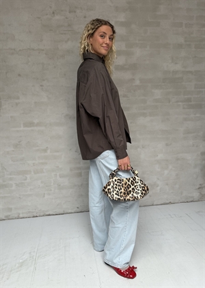 Dalma c poplin skjorte Warm Grey Neo Noir 